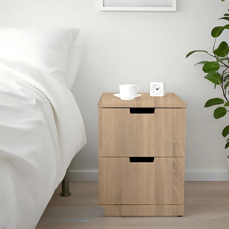 Oak Chest of 2 Drawer- 52cm × 42cm × 40cm.