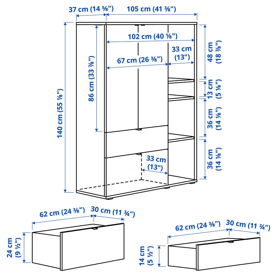 Vihaltra Display/Drawer combination - 245x47x140cm.