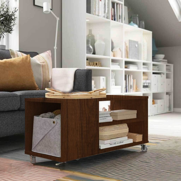 Rollix Cherry Coffee Table – 2-Shelf 43x91x37cm