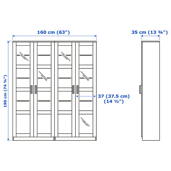 Brimlok Storage combination glass doors 160x35x190cm