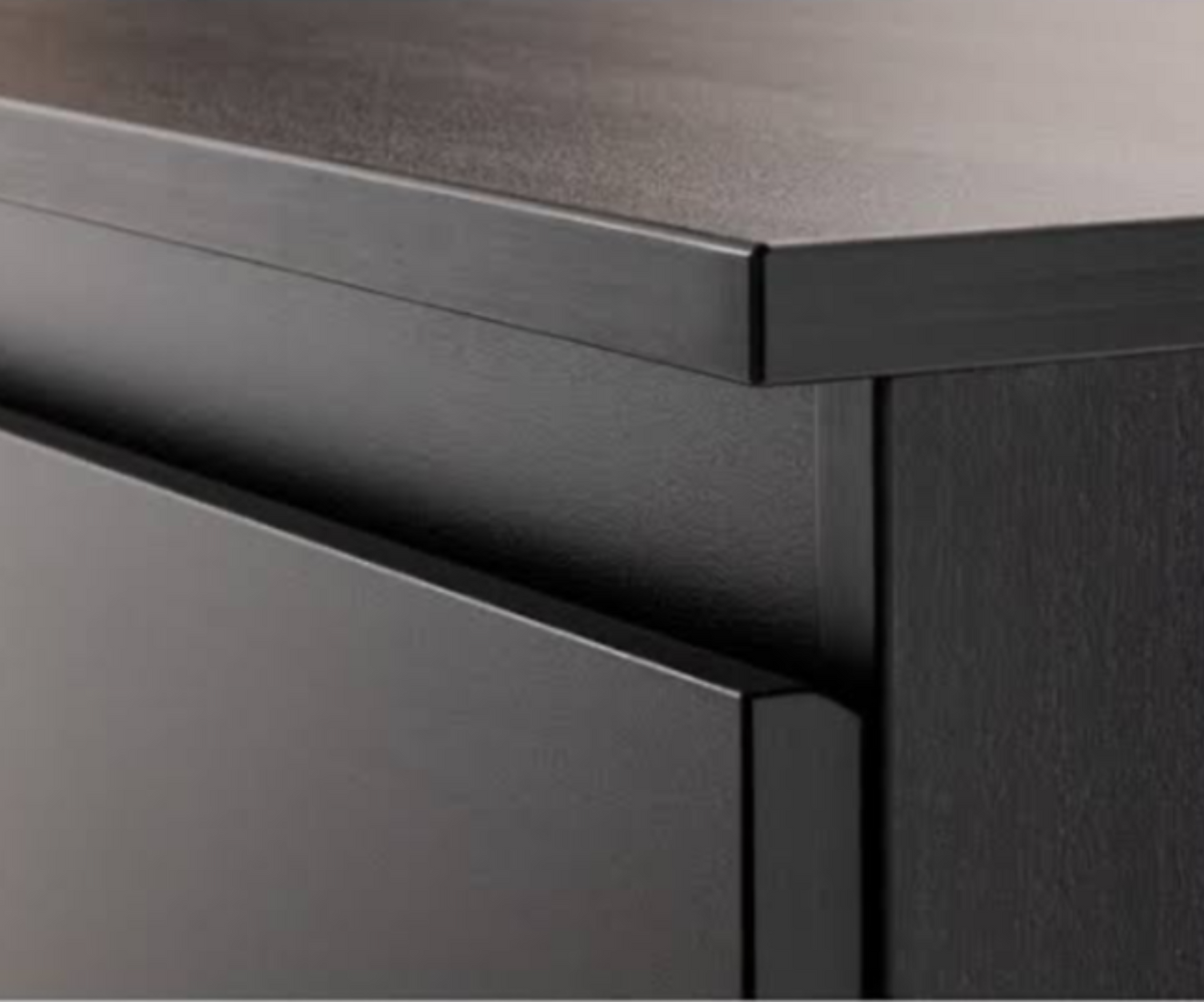 MDF Black Brown Commode - 51cm × 40cm × 34cm.