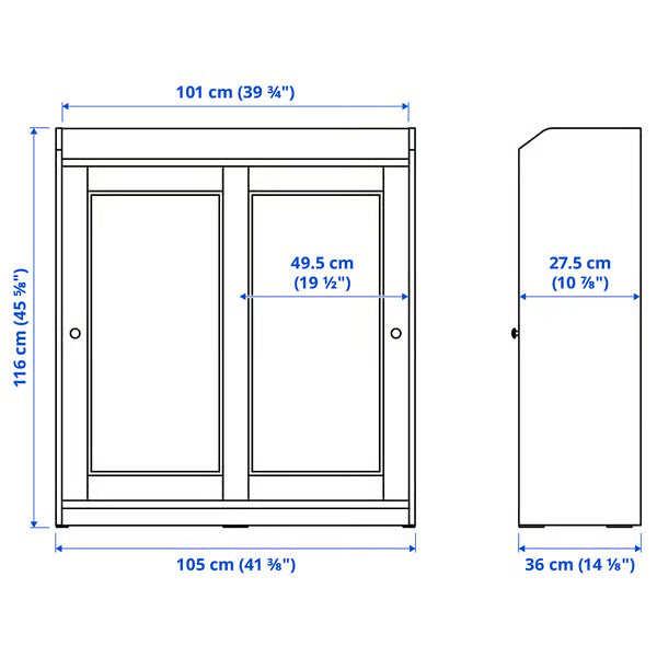 Rakva White Storage unit -105x36x116cm