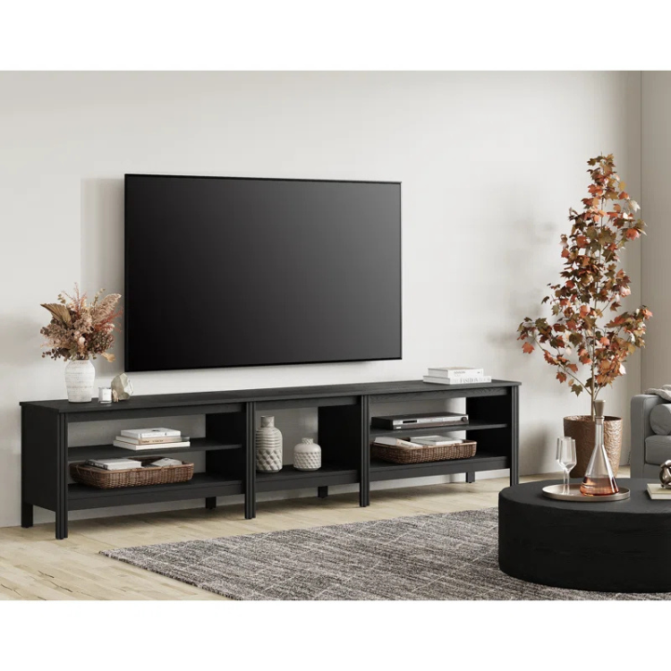Black Ziya MDF TV Stand -160 cm x 40 cm x 50 cm.