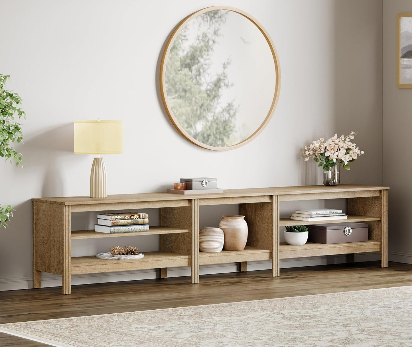 Oak Ziya MDF TV Stand -160x40x50cm.