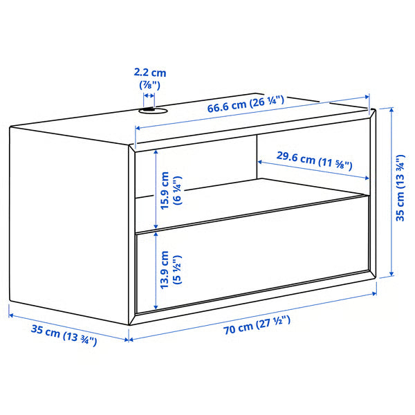 Emmett media shelf, 70x35x35cm