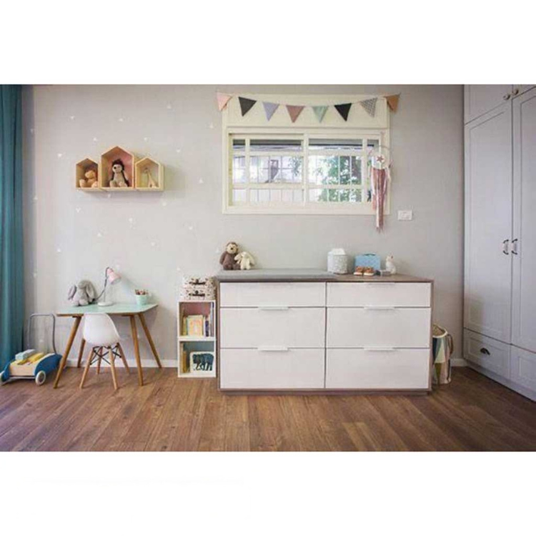 Stacko Brown 6 Drawer Unit - 146cm × 40cm ×80cm.