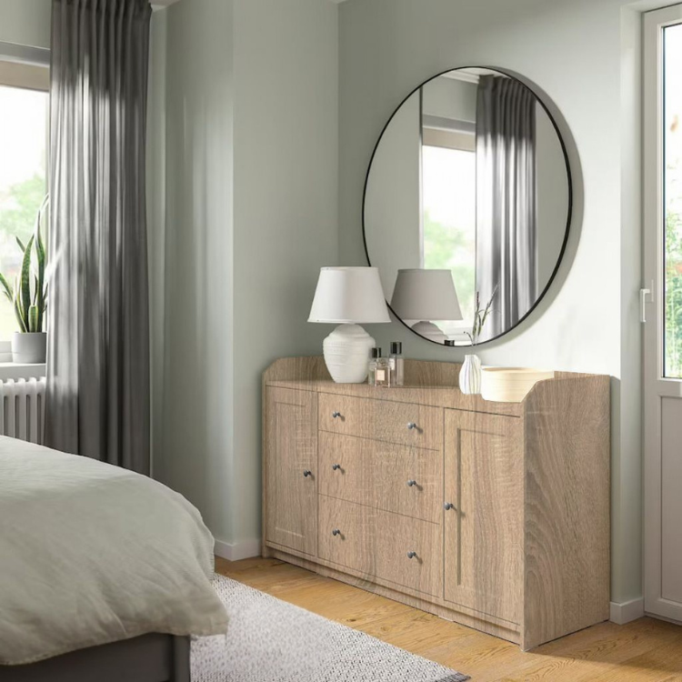 Storica Oak MDF 3-Drawer & 2-Door Cabinet – 46x84x140cm.