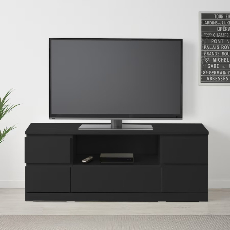 Modex Black TV Unit – 5-Drawer- 58 × 45 × 160 cm.