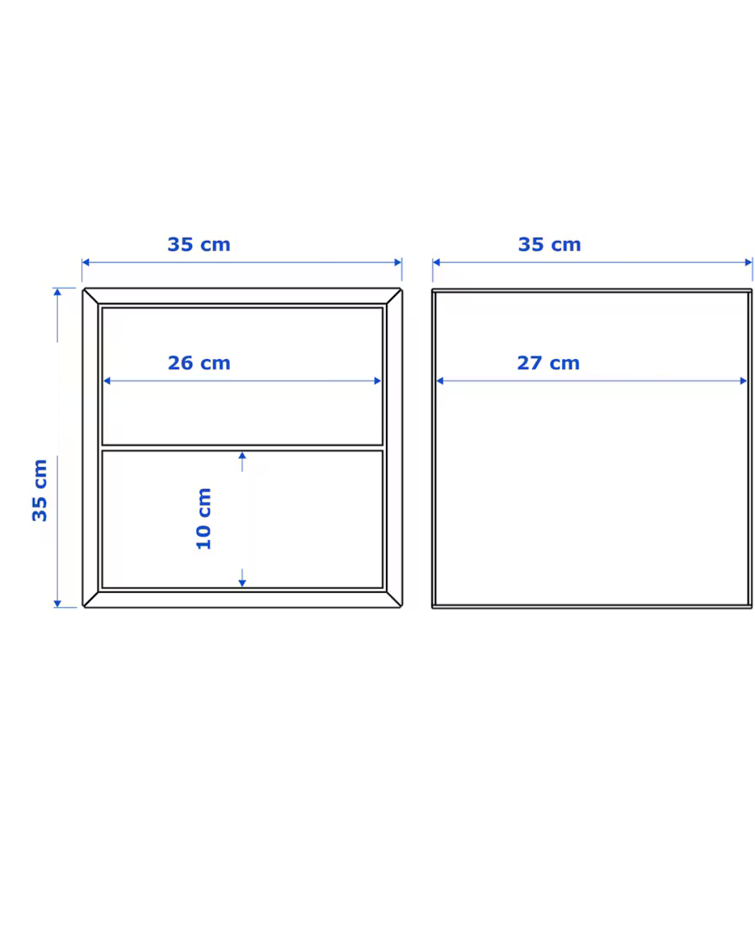 DuoDraw – خزانة ذات درجين – لون الكرز – 35×35×35 سم