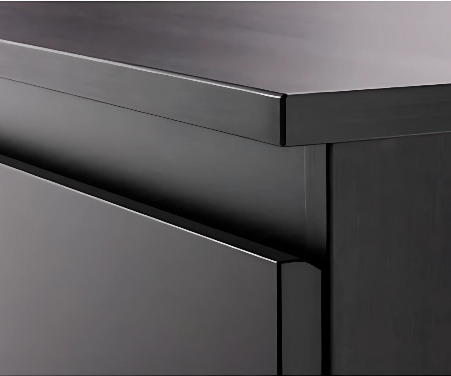 درج وحدة MDF أسود بني - 140 سم × 40 سم × 70 سم.