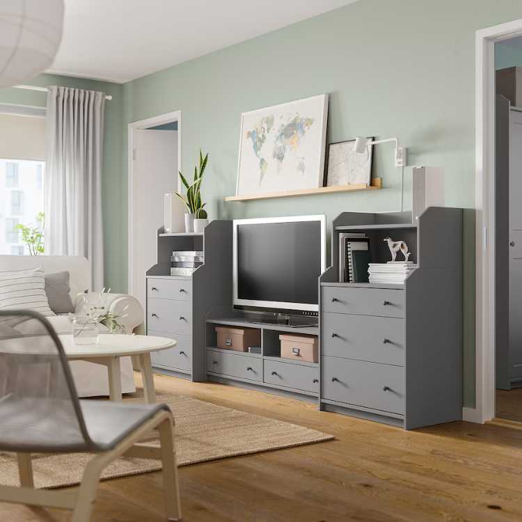 HAUGA Grey TV set - 277x46x116 cm.