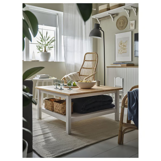 Hymnes Coffee table, white stain/Oak, 90x90x46cm