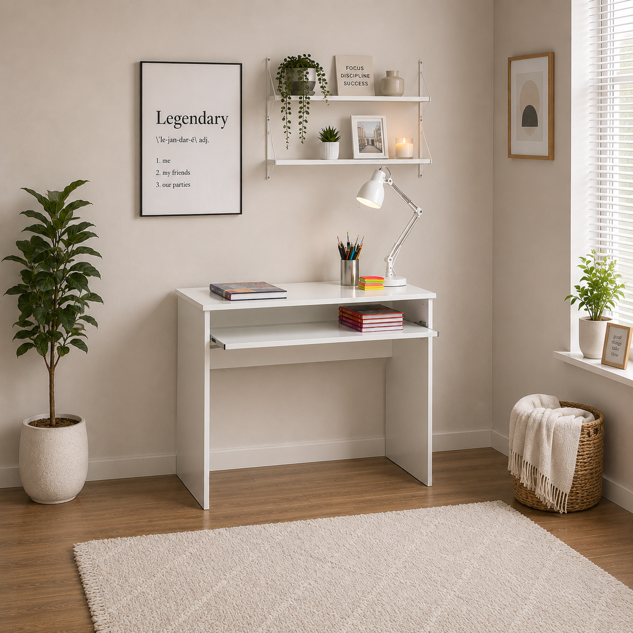 Slide Office Desk, 100x40x75 cm