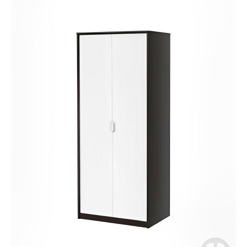 MDF Black & White Wardrobe - 196cm × 50cm × 80cm.