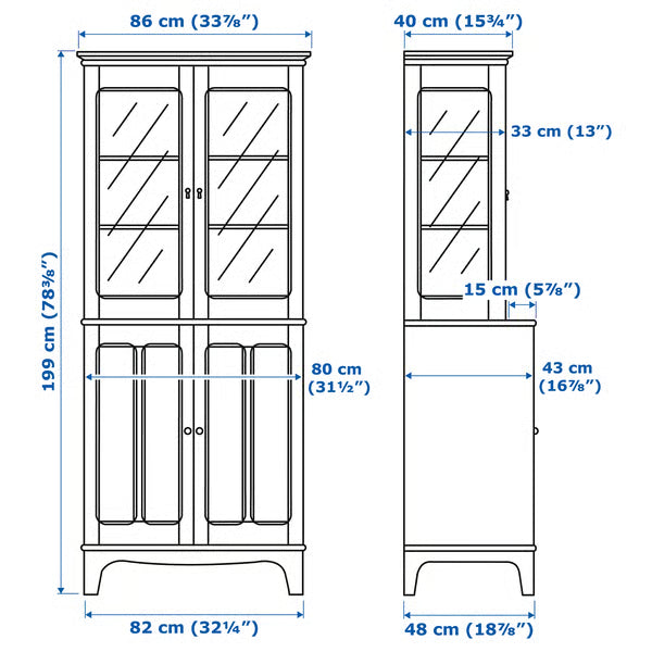 LM Cabinet with glass doors,86x49x199cm