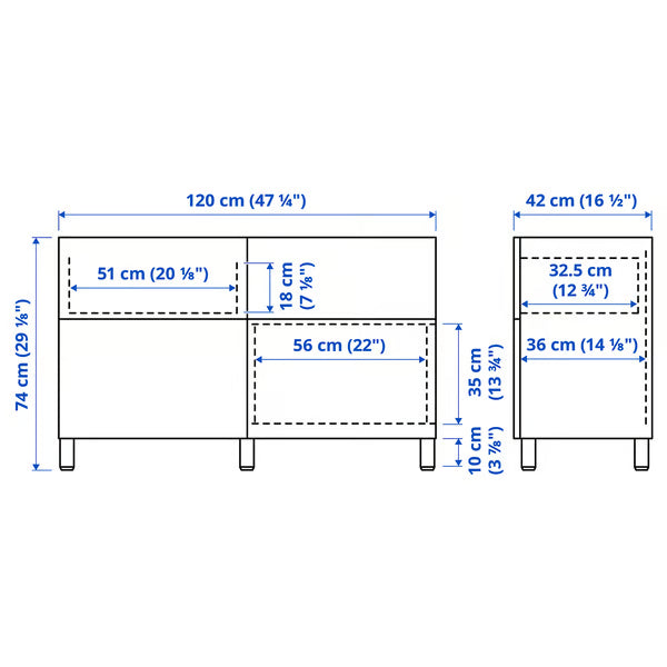 Delta Sideboard 2 doors 2 drawers I, 120x42x74cm