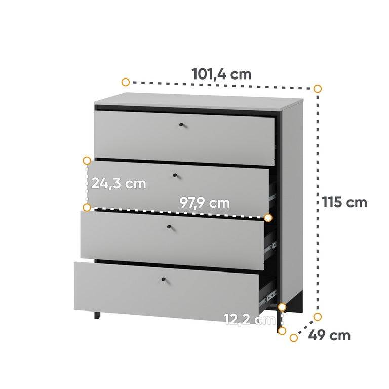 Nexa Drawer Chest – 100cm x 49cm x 115cm