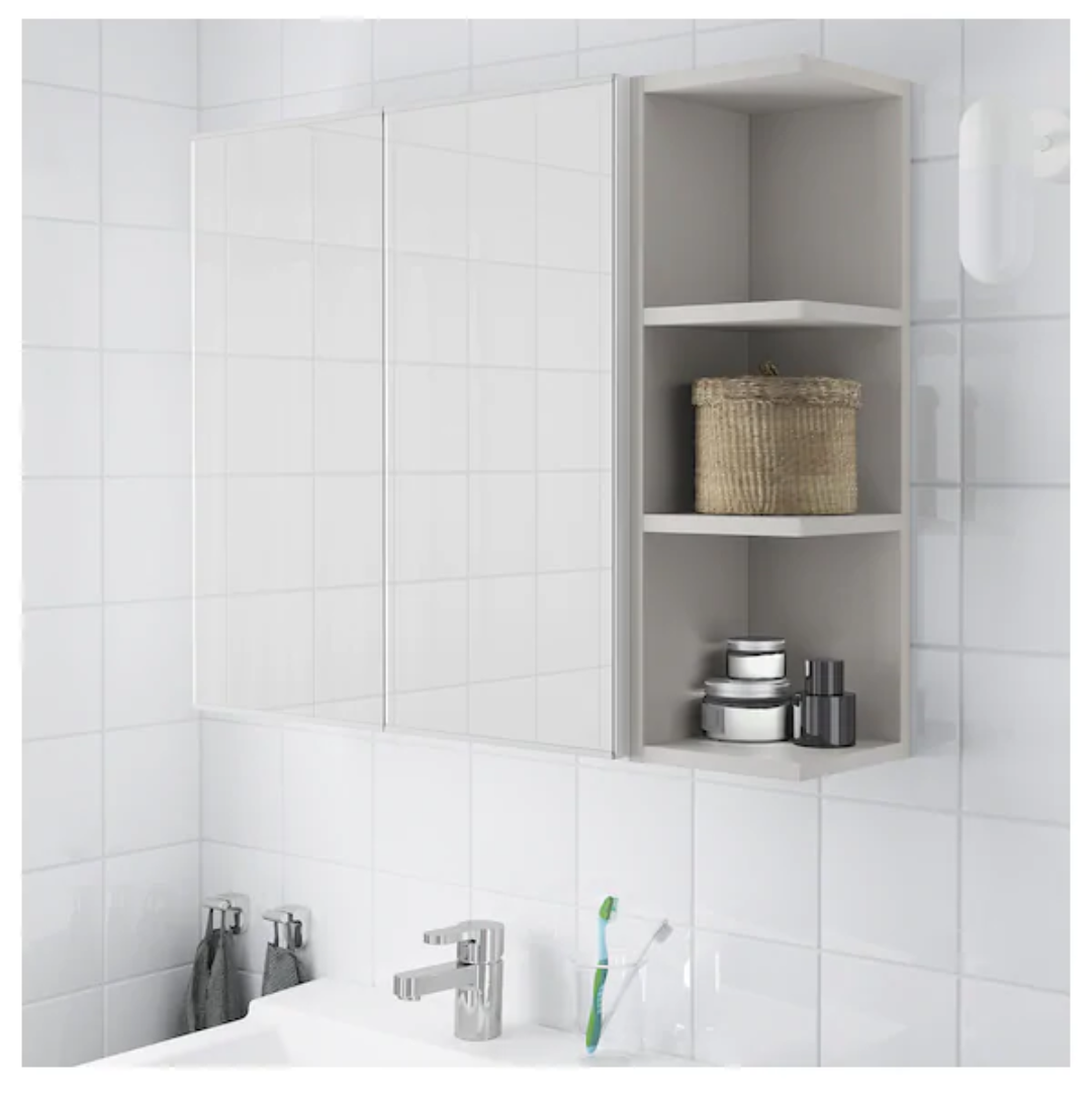 Lili Bathroom Shelve Unit Mirror door with side shelves – 80×20×60 cm