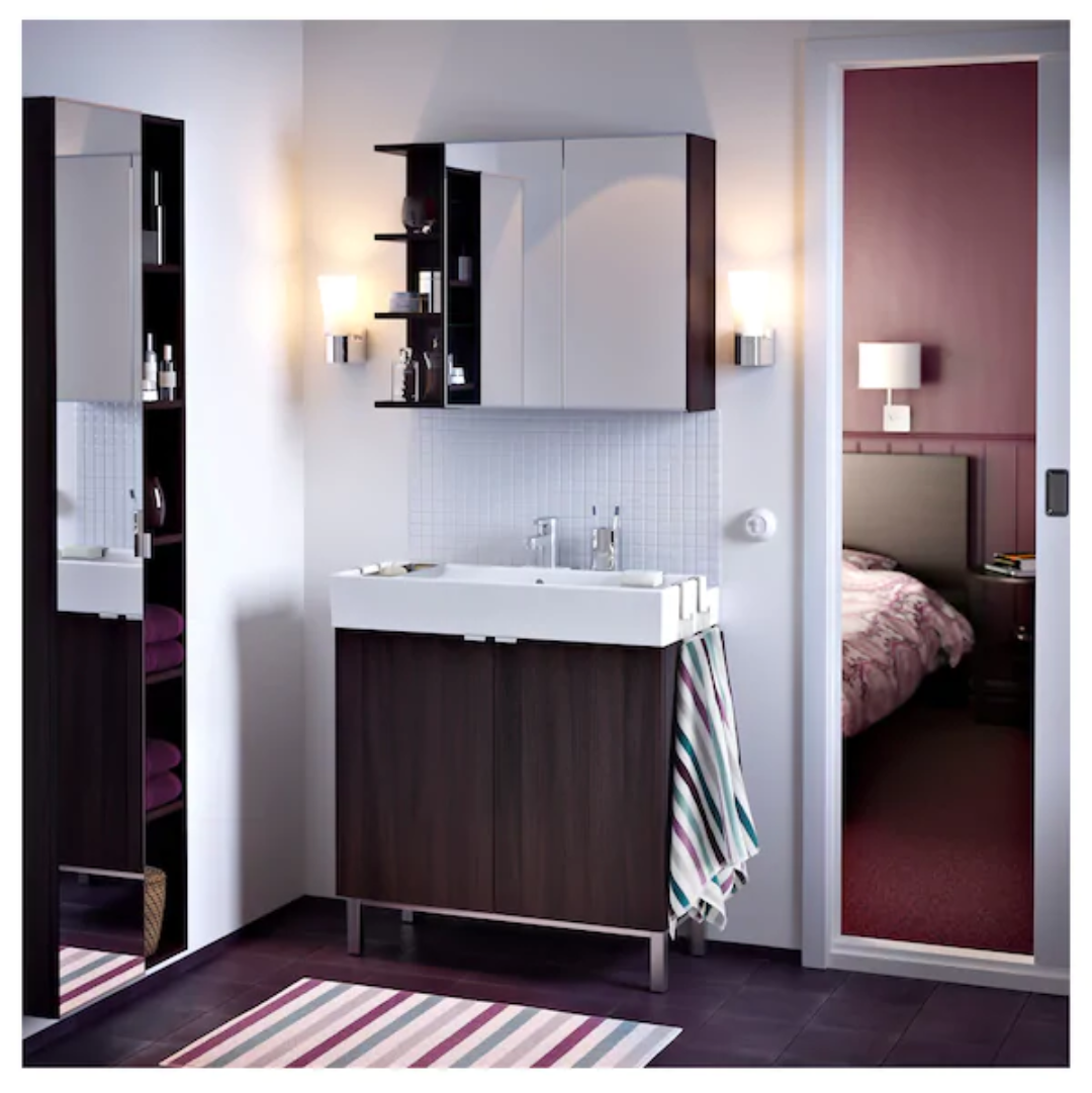 Lili Bathroom Shelve Unit Mirror door with side shelves – 80×20×60 cm
