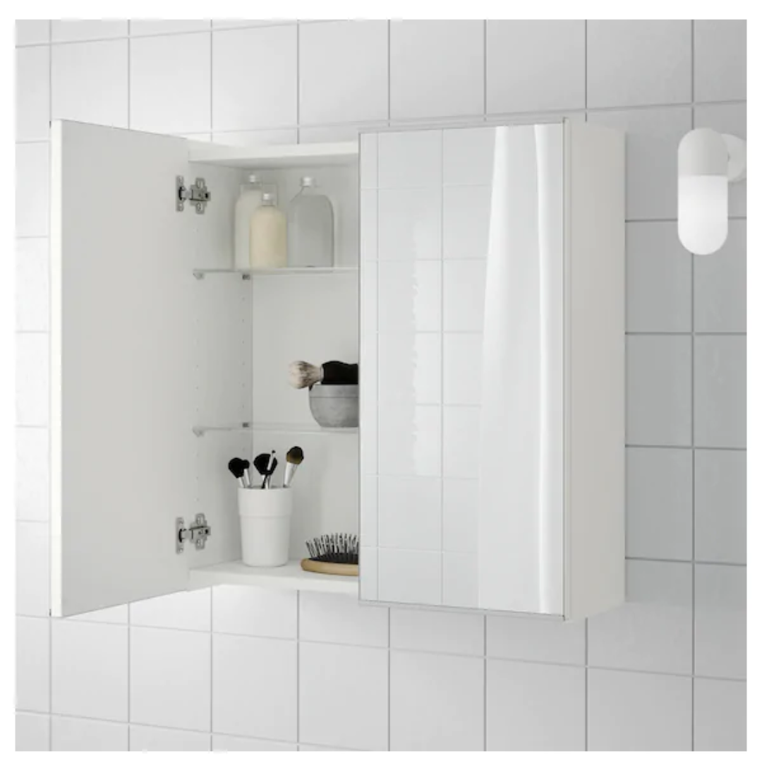 Lili Bathroom Shelve Unit with Mirror – 60×20×60
