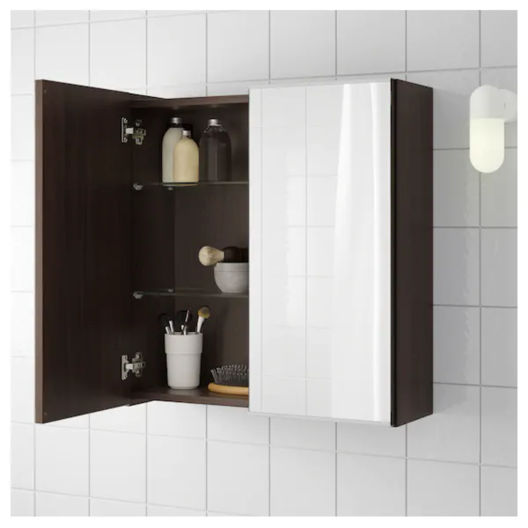 Lili Bathroom Shelve Unit with Mirror – 60×20×60