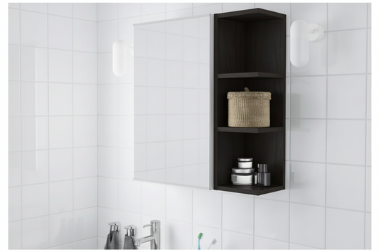 Lili bathroom shelve unit with mirror + side shelve 60×20×60cm