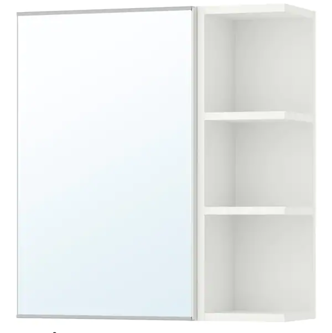 Lili bathroom shelve unit with mirror + side shelve 60×20×60cm