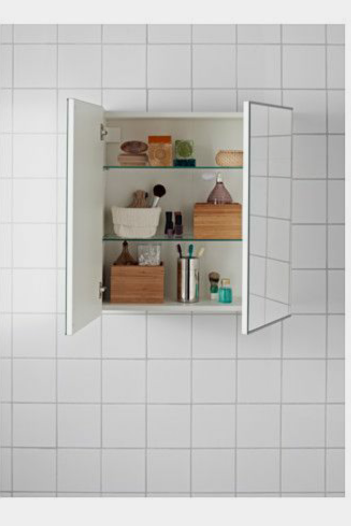 Lili Bathroom Shelve Unit with Mirror – 60×20×60