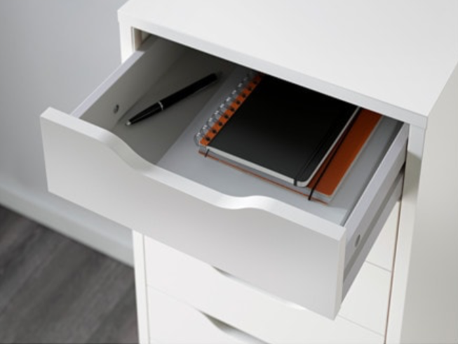 MDF White Unit Drawer - 116cm × 40cm × 37cm.
