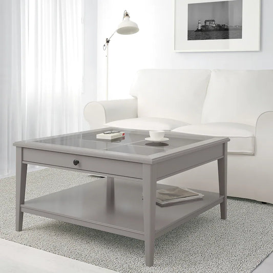 Viatorp Glass-Top Coffee Table, 93x93x51cm