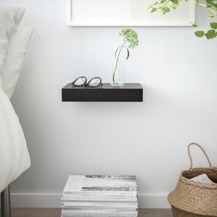 LUCK – Black Wall Shelf 30×24×5 cm