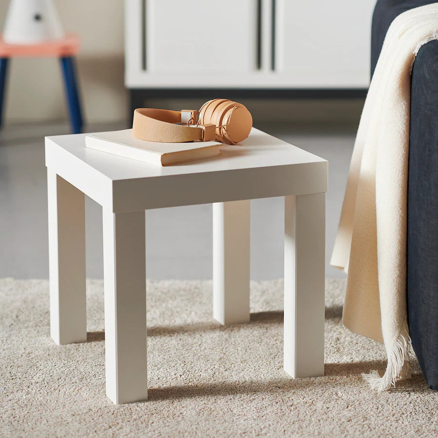 White Side Table - 35cm x 35cm x 35cm.