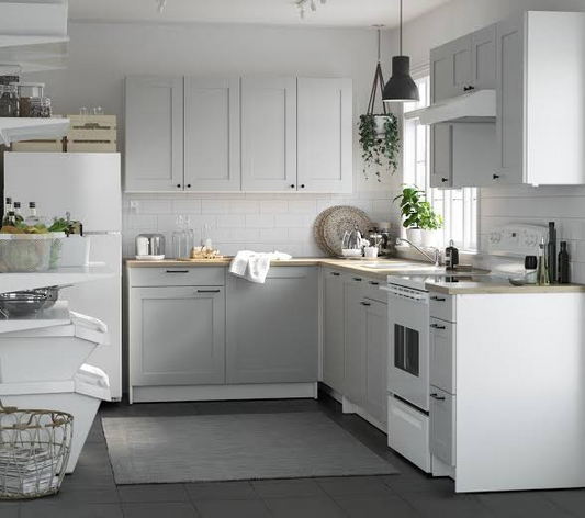 Corner Modular Kitchen – 340 x 180 cm, 4 Base Units + 5 Wall Cabinets