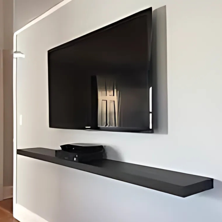 LUCK – Black Wall Shelf 190×24×5 cm.