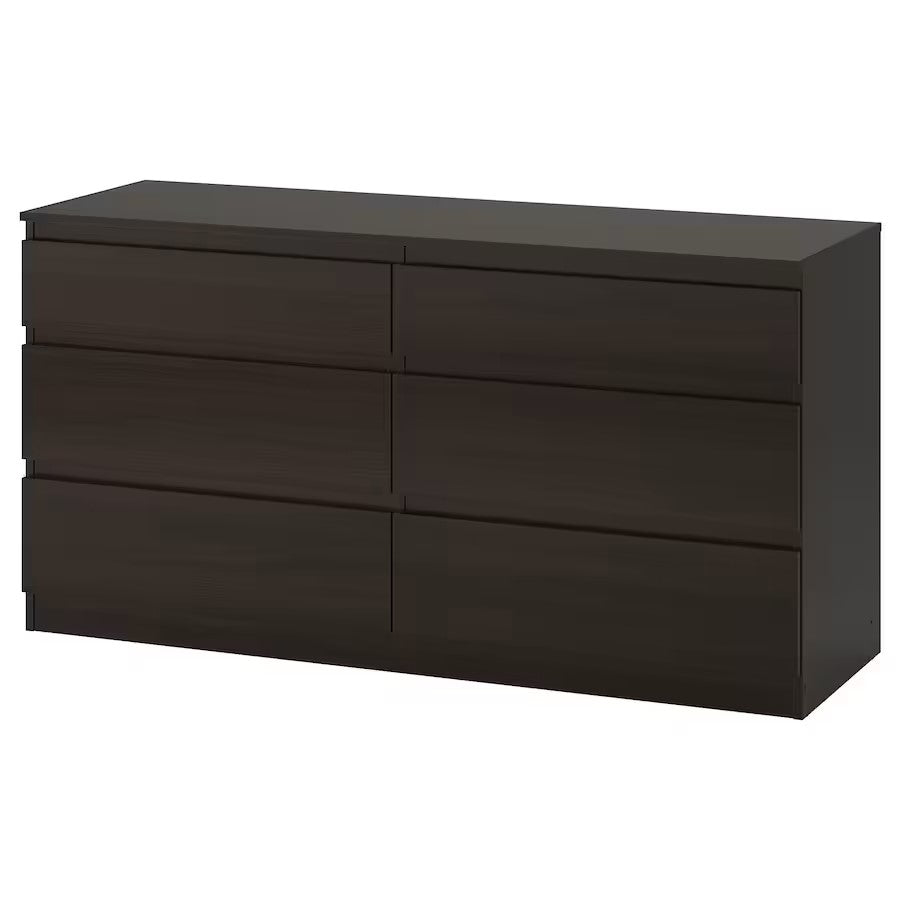 درج وحدة MDF أسود بني - 140 سم × 40 سم × 70 سم.