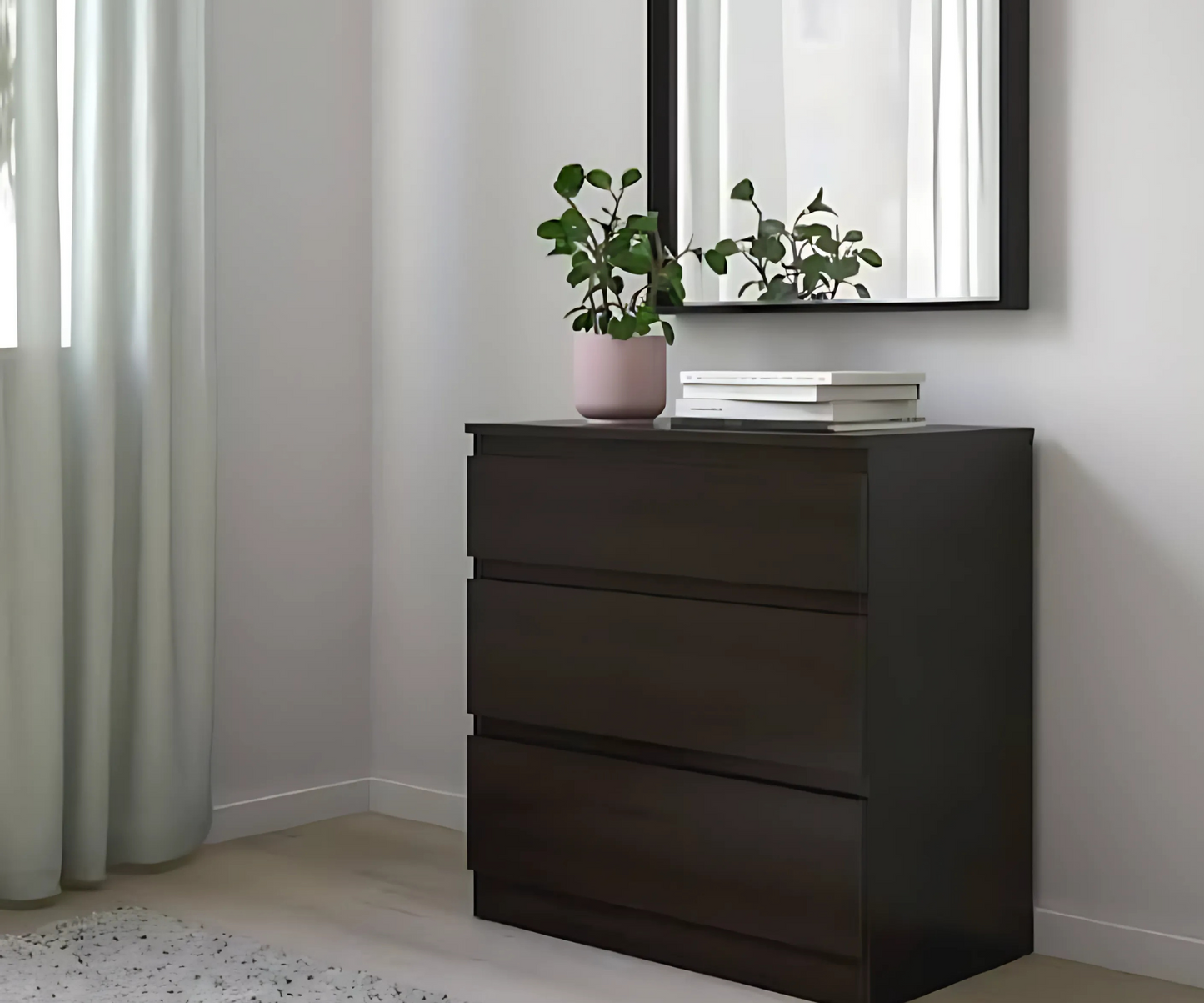 MDF Black brown Unit Drawer - 70cm × 70cm × 40cm.