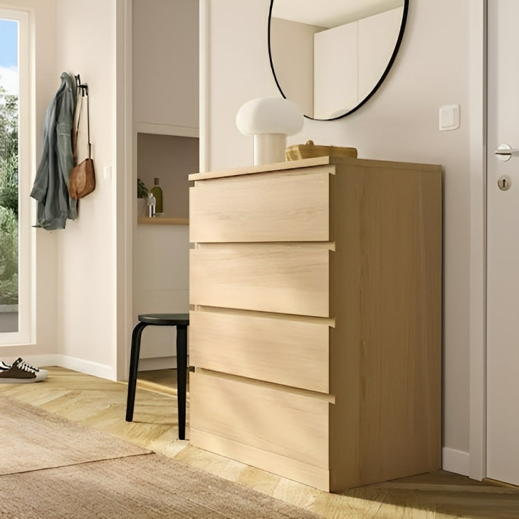 Oak 4 Drawer Unit - 100cm × 45cm × 78cm.