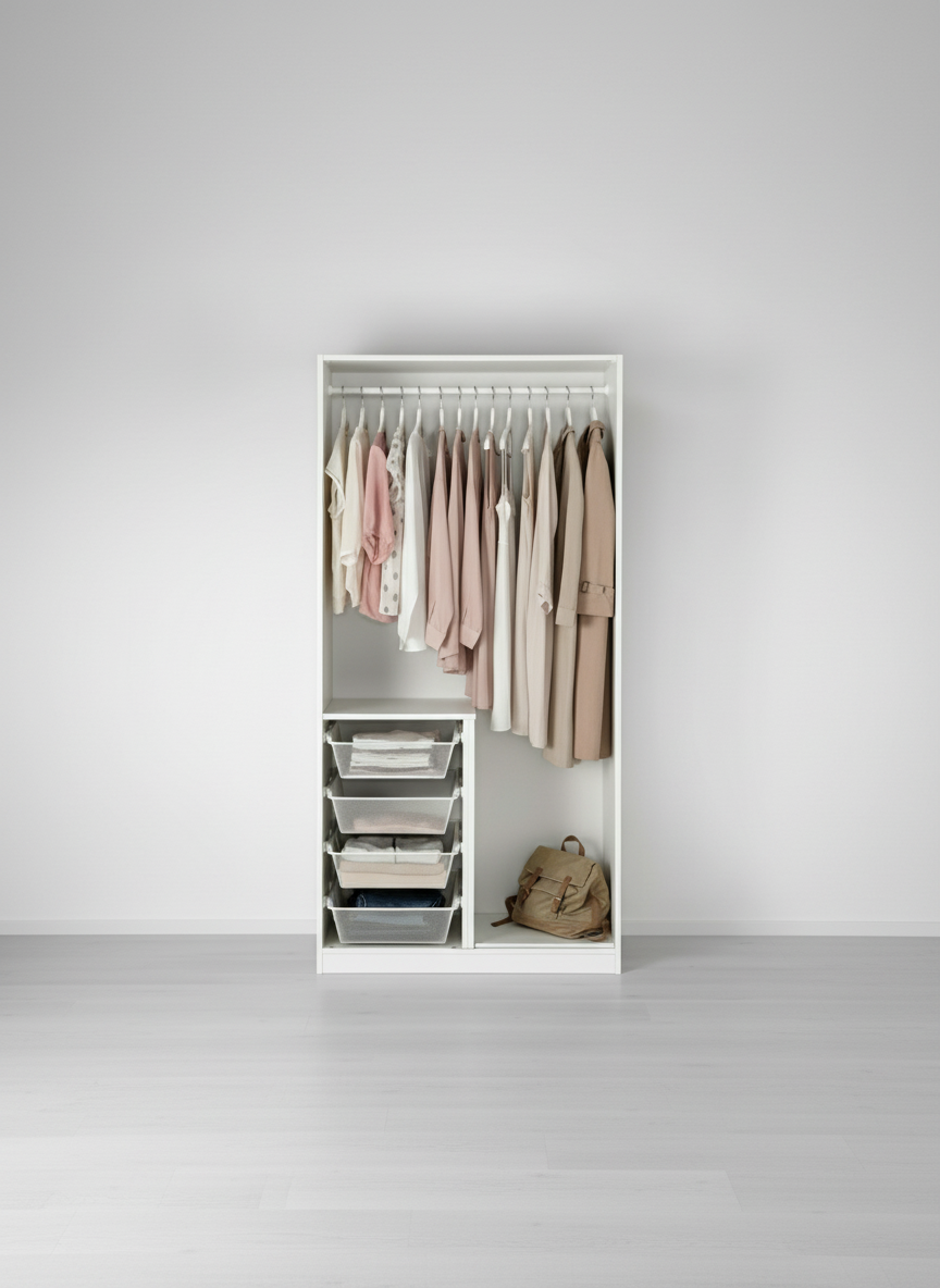 Max White Wardrobe – 100x58x200cm.