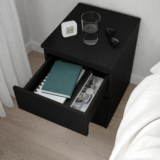 MDF Black Commode - 34x40x51cm.