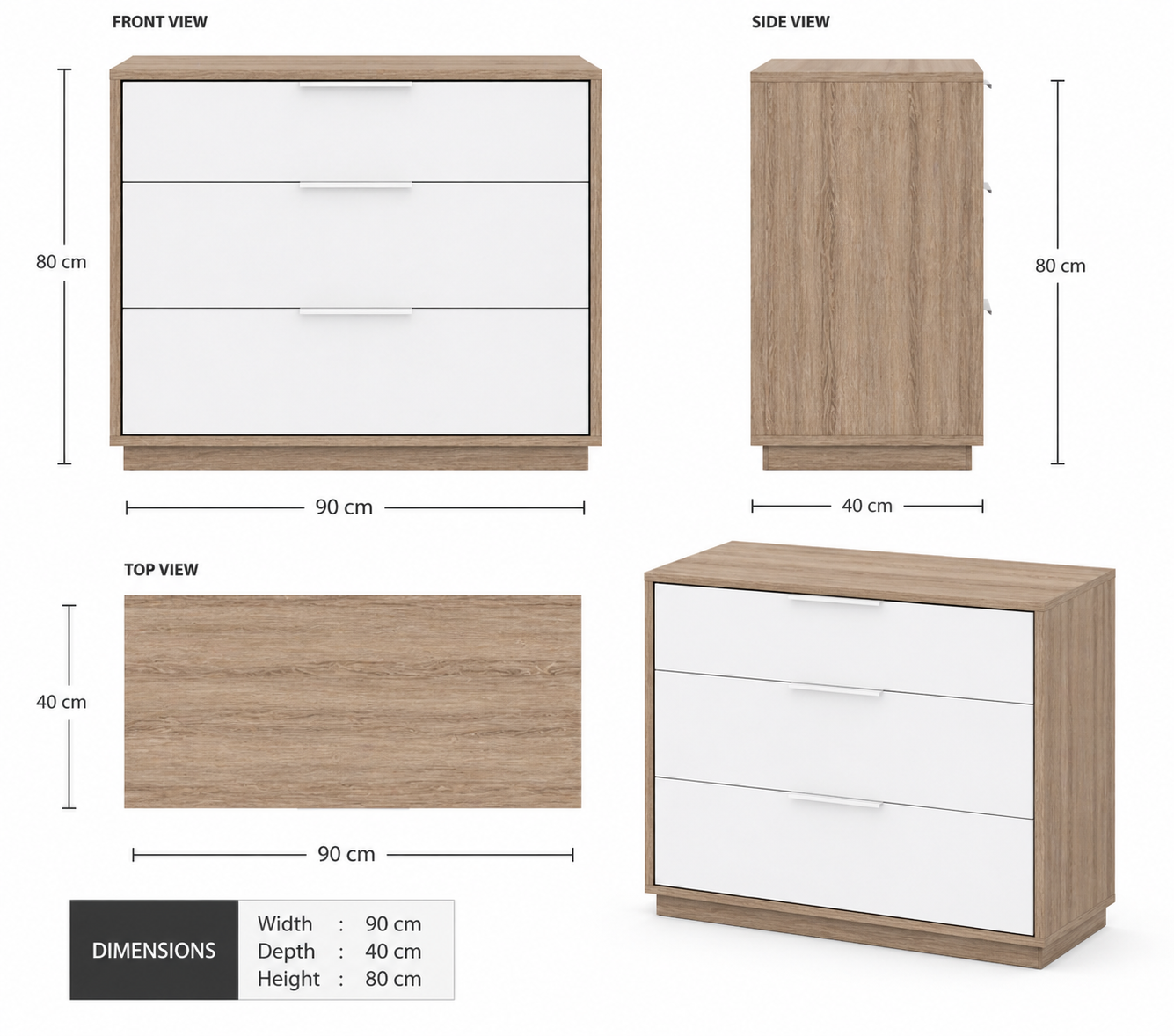 NAVI Drawer unit - 90x40x80cm