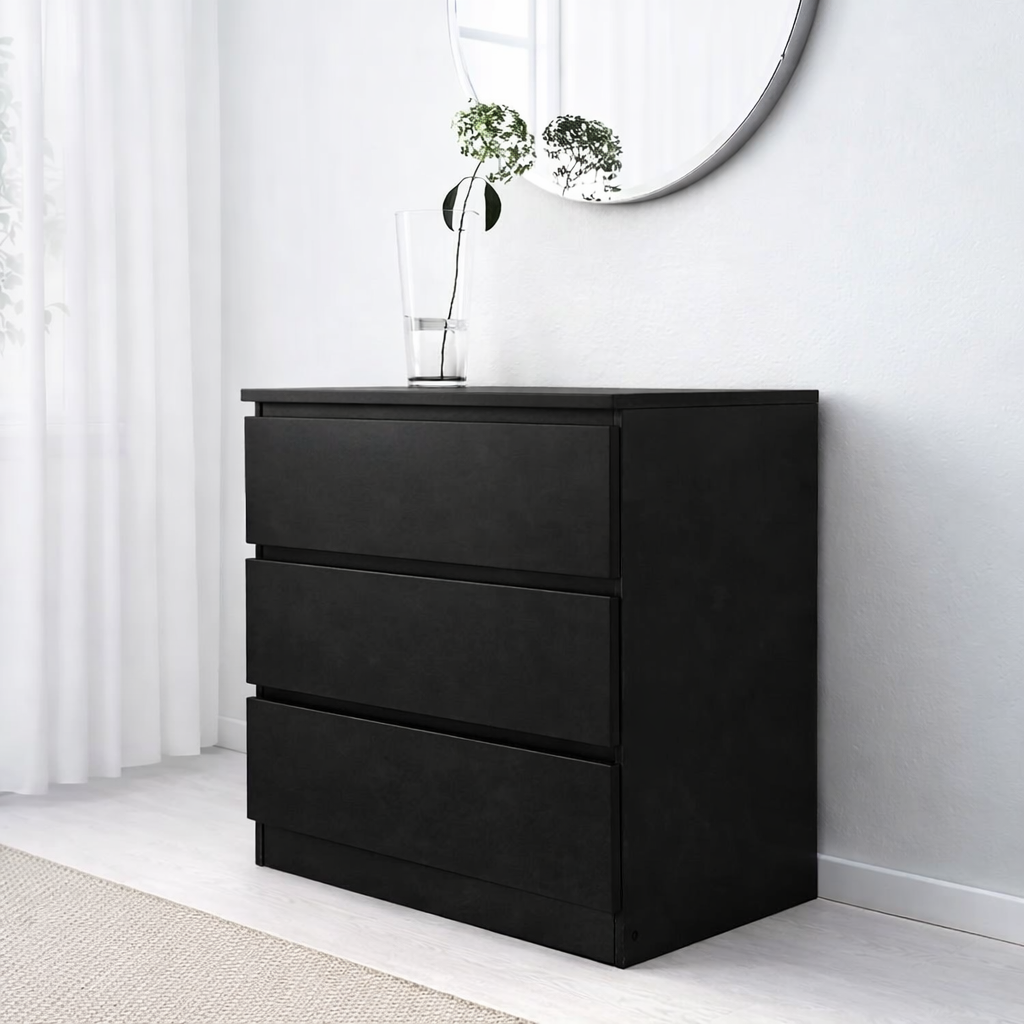 MDF Black Unit Drawer - 70×40×72cm.