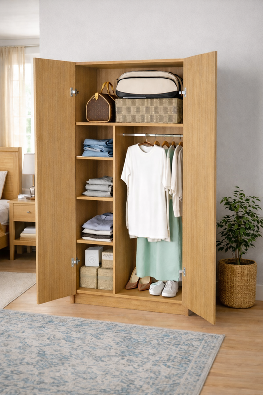 خزانة ملابس ماكس أوك (خشب أوروبي) – 80×40×176 سم