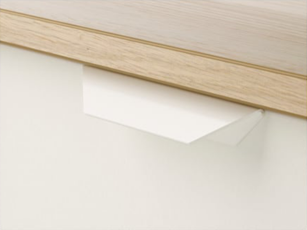 MDF Oak & White Commode - 40cm × 40cm × 48cm.