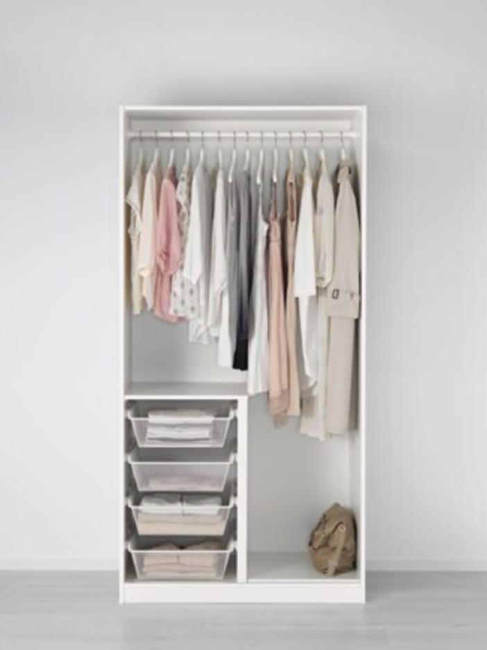 Max White Wardrobe – 100cm x 58cm x 200cm