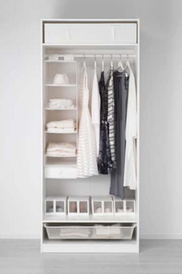 Max White Wardrobe – 100cm x 58cm x 240cm