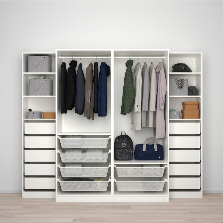 MaxH White Wardrobe Unit – 250cm x 58cm x 240cm