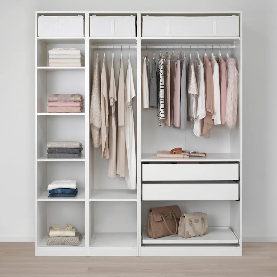 Max White Wardrobe – 200cm x 58cm x 240cm