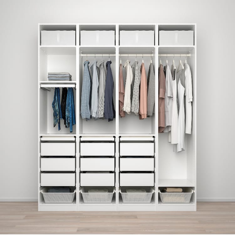 Maxh White Wardrobe – 200cm x 58cm x 240cm