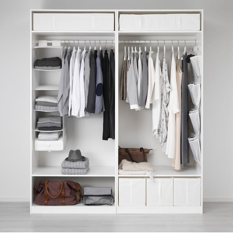 Max White Wardrobe – 200cm x 58cm x 240cm