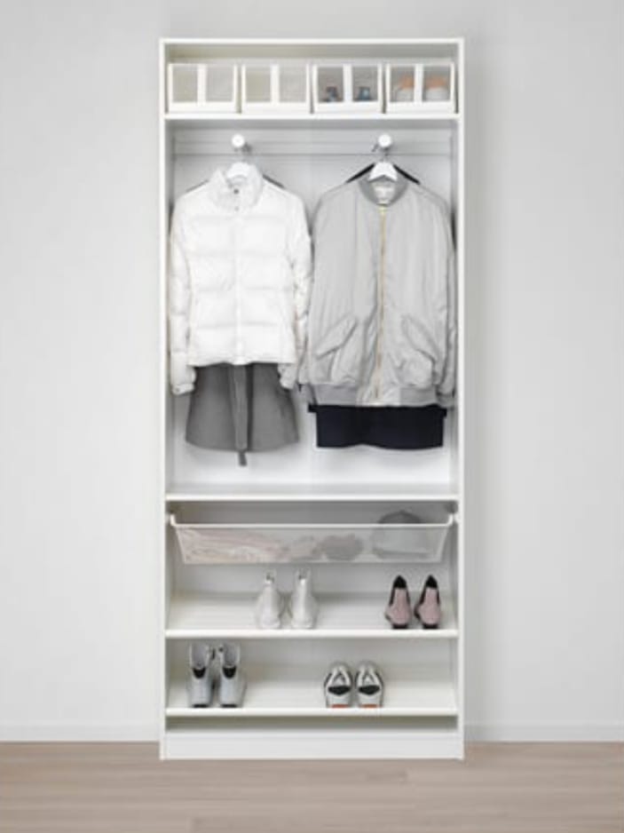 Max White Wardrobe – 100cm x 40cm x 240cm